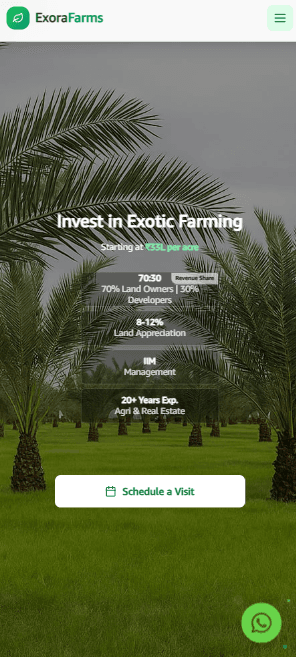 Exora Farms — mobile blog system